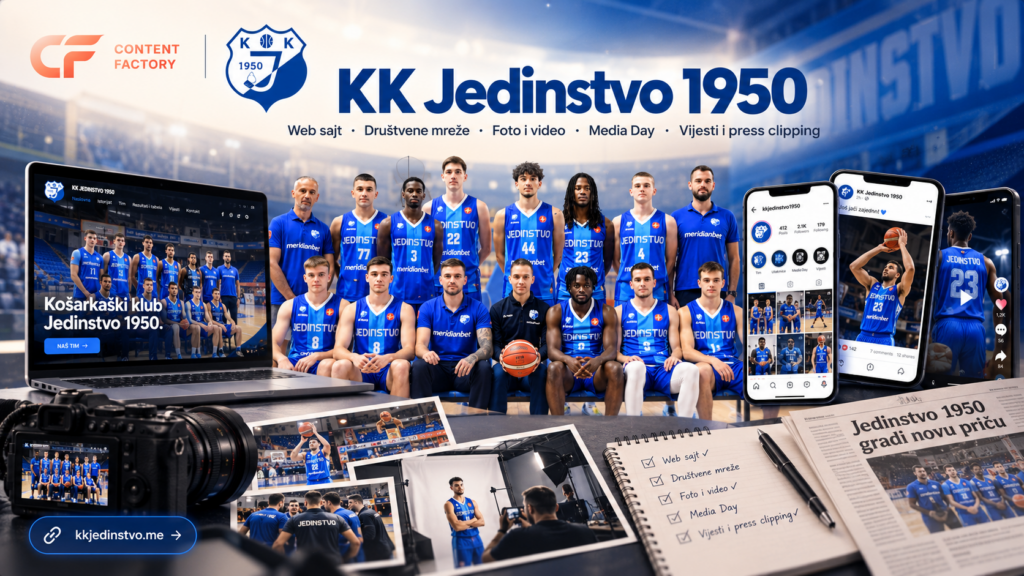 KK Jedinstvo 1950 — digitalni nastup Content Factory